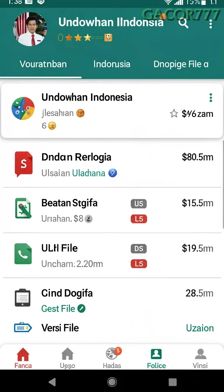 Cuplikan layar TOKYO88 — menu navigasi