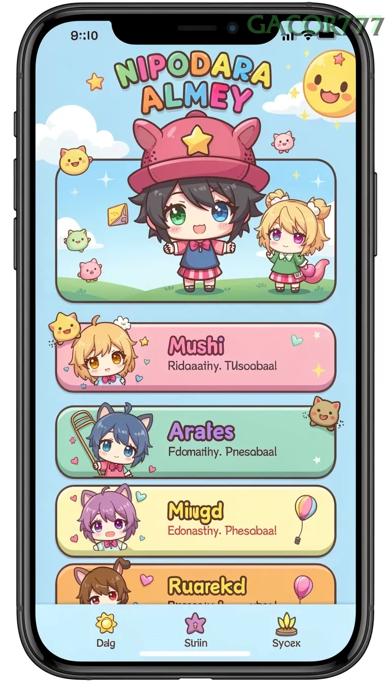 Cuplikan layar PROSLOT — menu navigasi