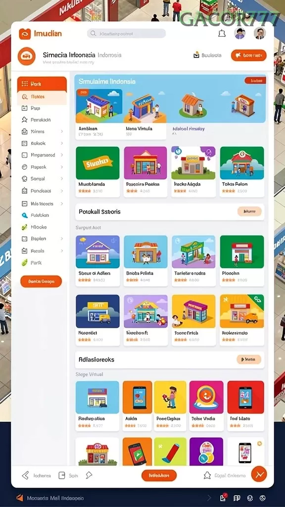 Cuplikan layar WARNETSLOT — menu navigasi